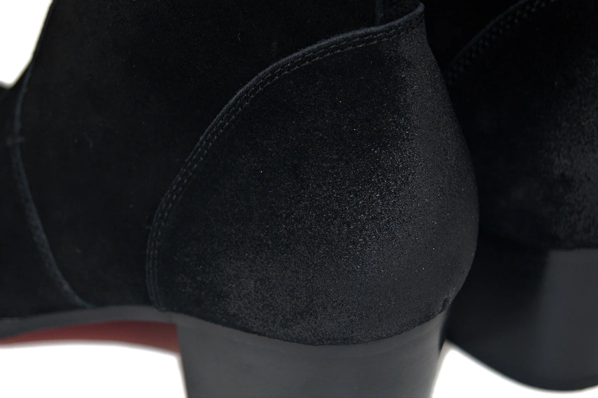 Black Suede Chelsea Boots B516