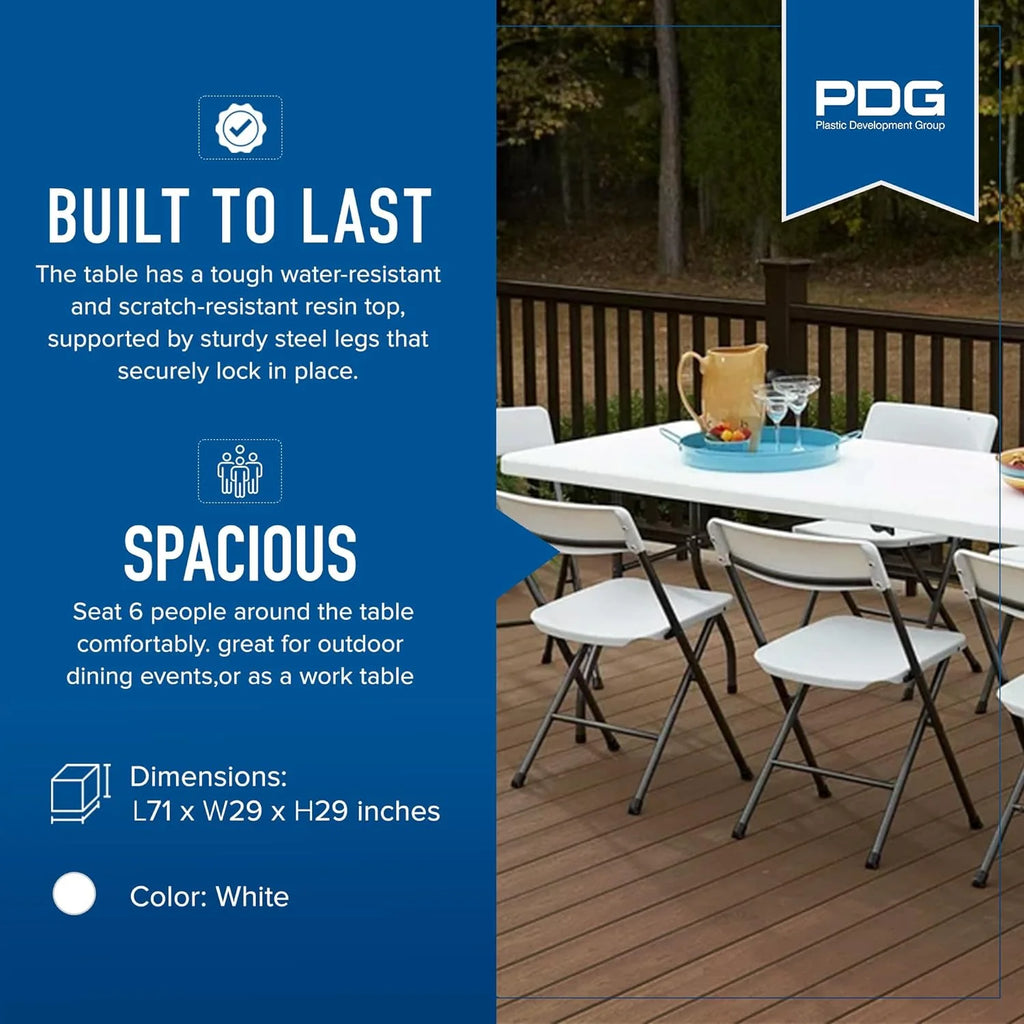 White 6 Foot Folding Table C925976