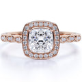 10K Rose Gold Vintage Halo Engagement Ring N975879