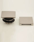Satin Brass Toe Control Drain Strainer with Square No Hole Faceplate J566