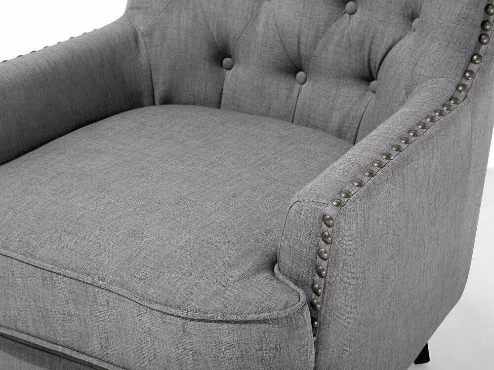 Fabric Wingback Chair Gray C6022