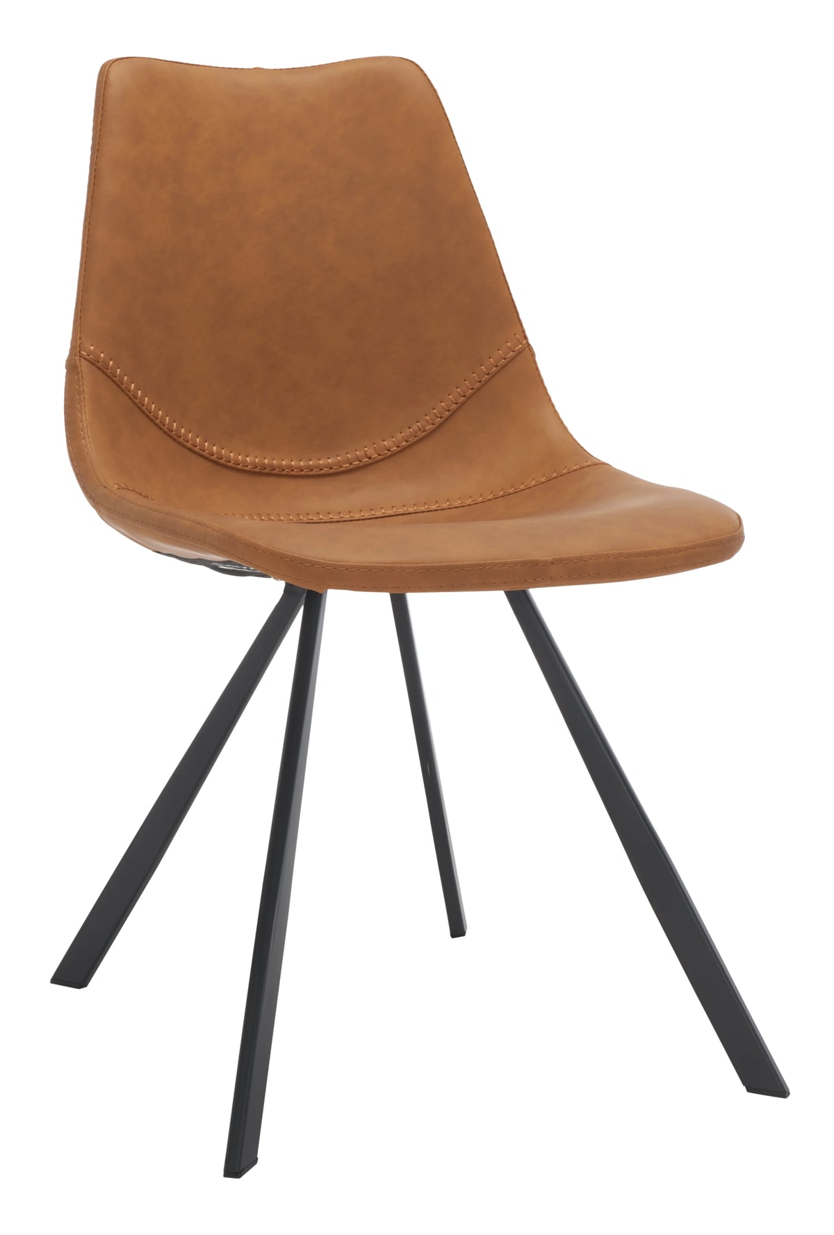 Cognac Tufted Dining Chair Set of 2 C4559