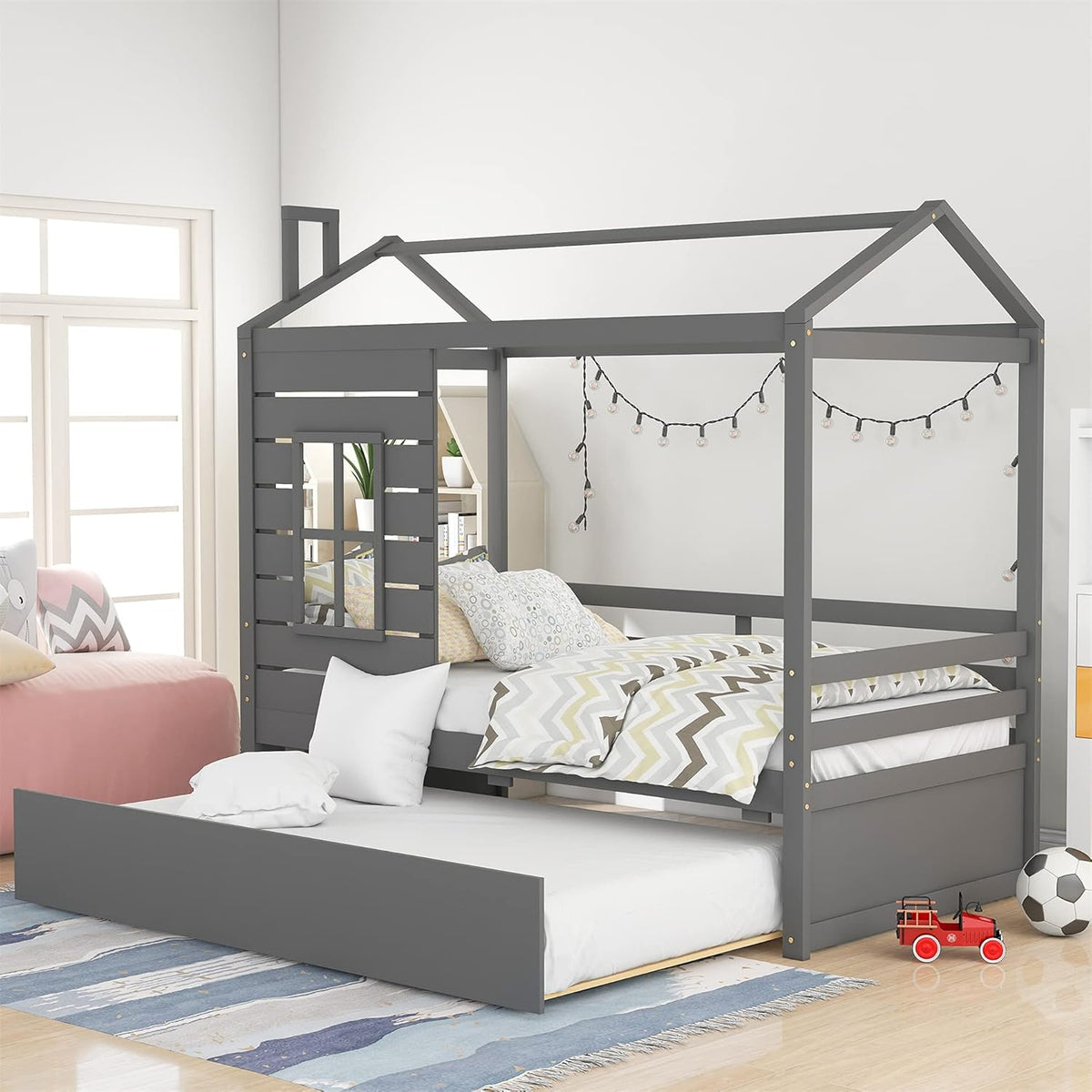 Twin House Bed with Trundle C543302