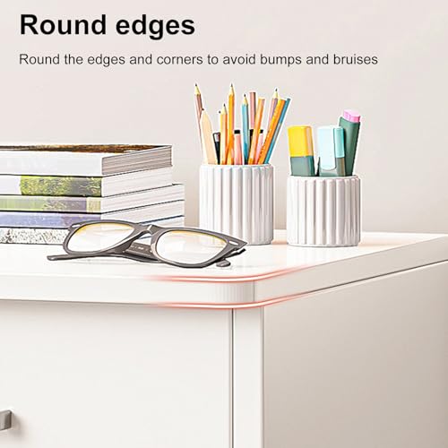White 3 Drawer Wood Mobile File Cabinet with Open Storage Shelves F481206