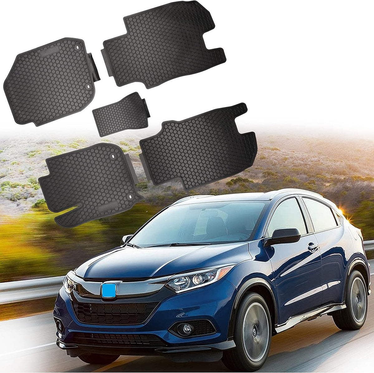 Rubber All Weather Floor Mats Set D256