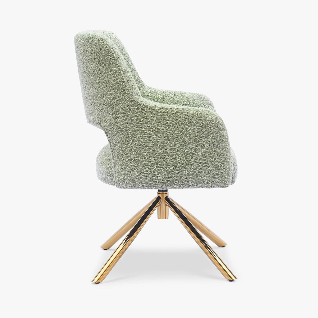 Wide Boucle Swivel Accent Arm Chair Set of 2 M19712