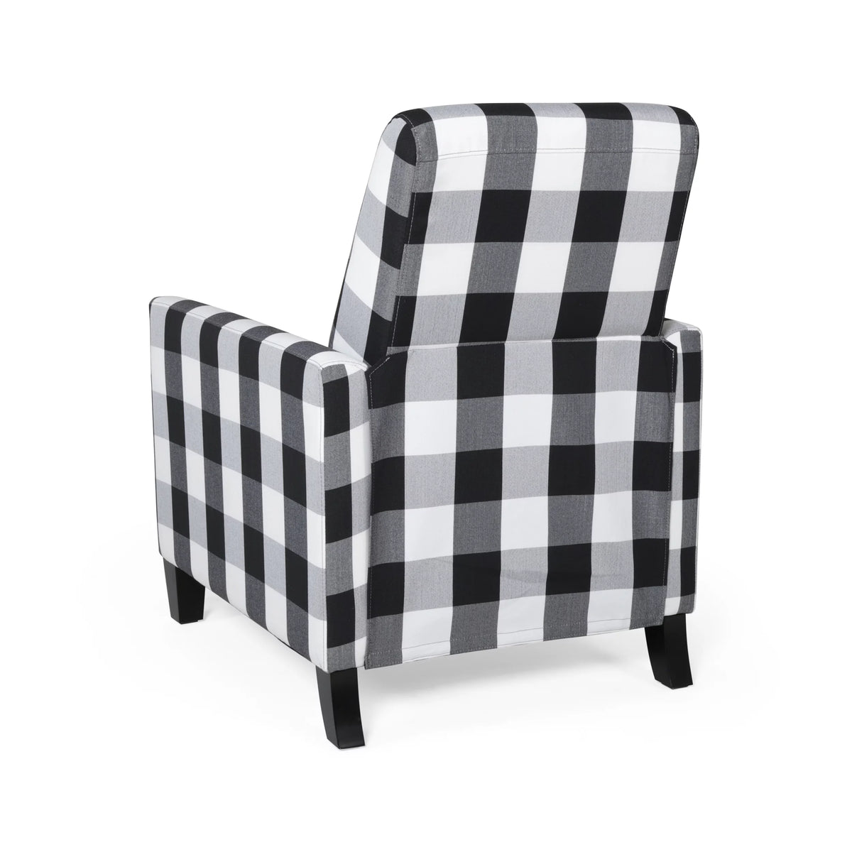 Black Checkerboard Fabric Push Back Recliner D715467