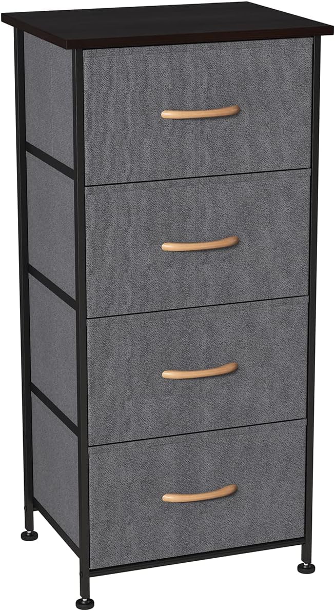 Gray 4 Drawer Fabric Dresser N307432