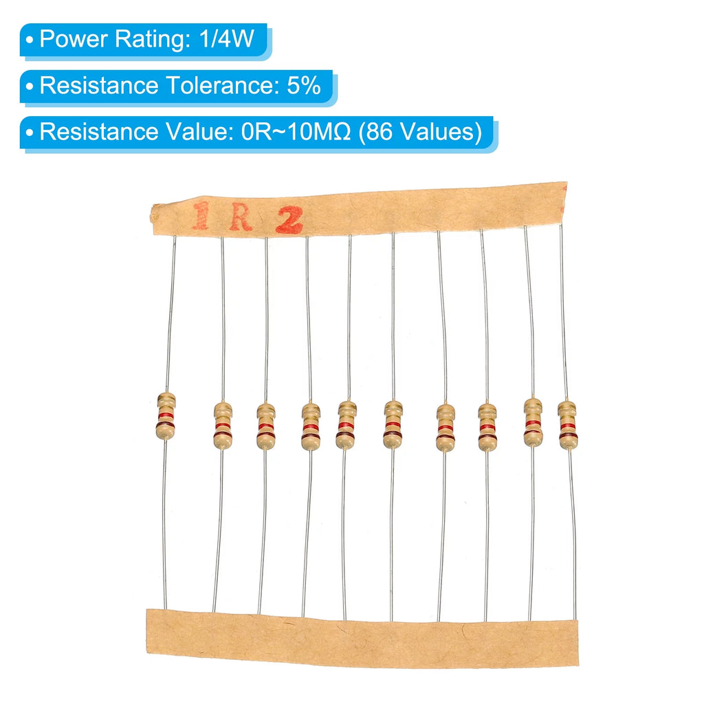 1/4W 0R-10M Ohm 5% Carbon Film Resistor 860 Pack W5769