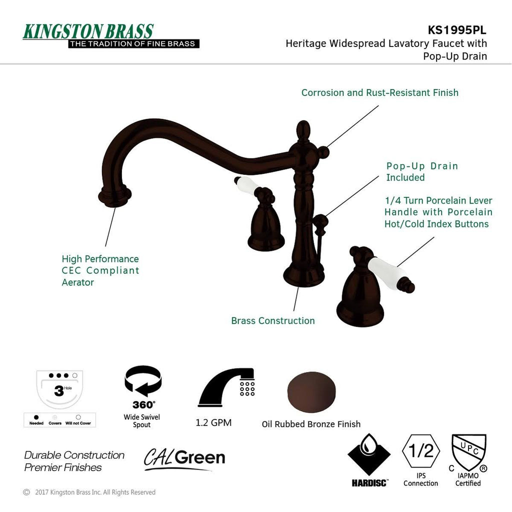 8x22 Widespread Bathroom Faucet Oil Rubbed Bronze J679964