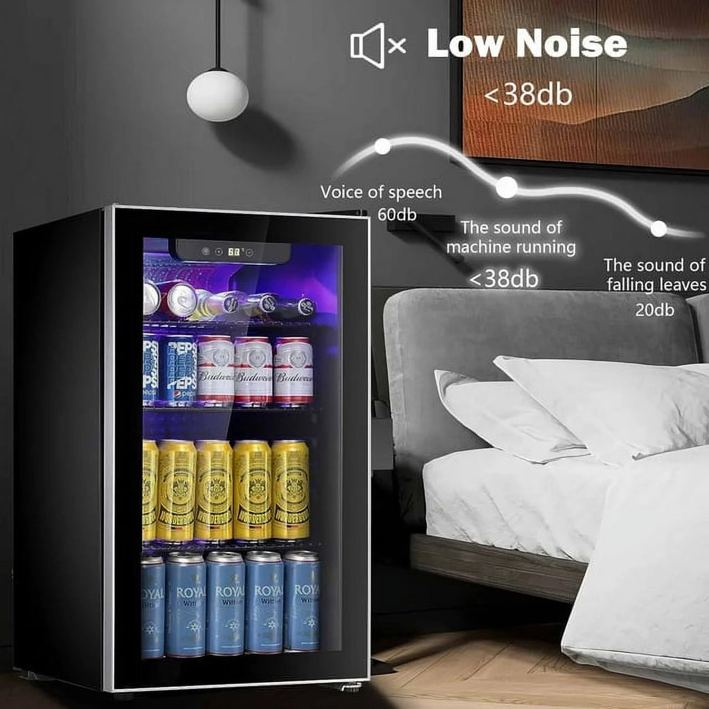 3.2 Cu.ft 120 Can Beverage Refrigerator Cooler Black D78421