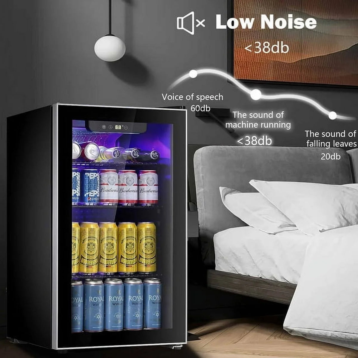 3.2 Cu.ft 120 Can Beverage Refrigerator Cooler Black D78421
