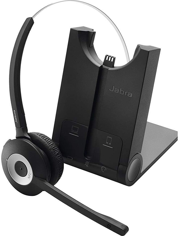 Wireless Bluetooth Headset with Headband Attachment and Base (Renewed) X39475