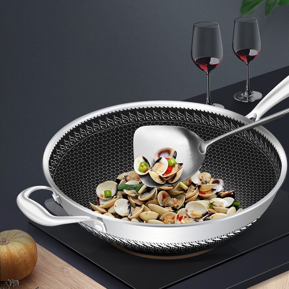 Non Stick Stainless Steel Frying Pan with Glass Lid F631789