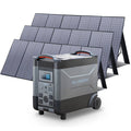3 Pack 400W Foldable Solar Panel with 3600Wh LiFePO4 Portable Power Station O590337