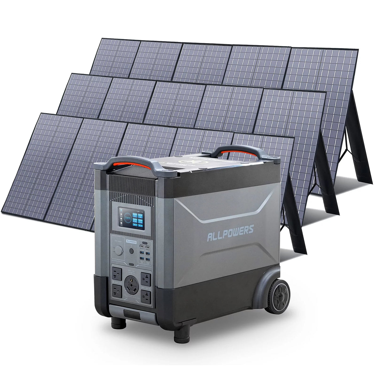 3 Pack 400W Foldable Solar Panel with 3600Wh LiFePO4 Portable Power Station O590337
