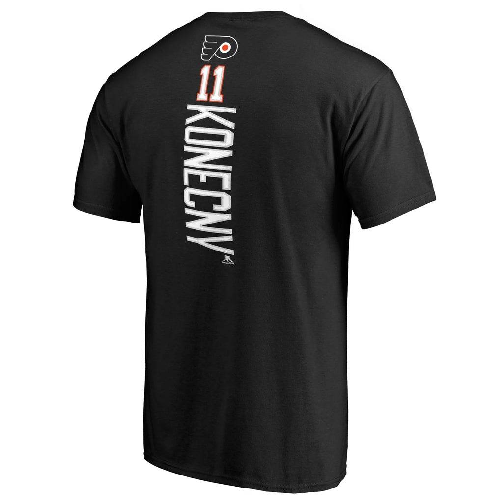 Black Philadelphia Flyers Team Logo Backer Name & Number T-Shirt B68919