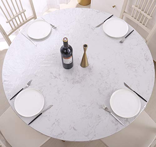Clear Round Vinyl Fitted Tablecloth W755882