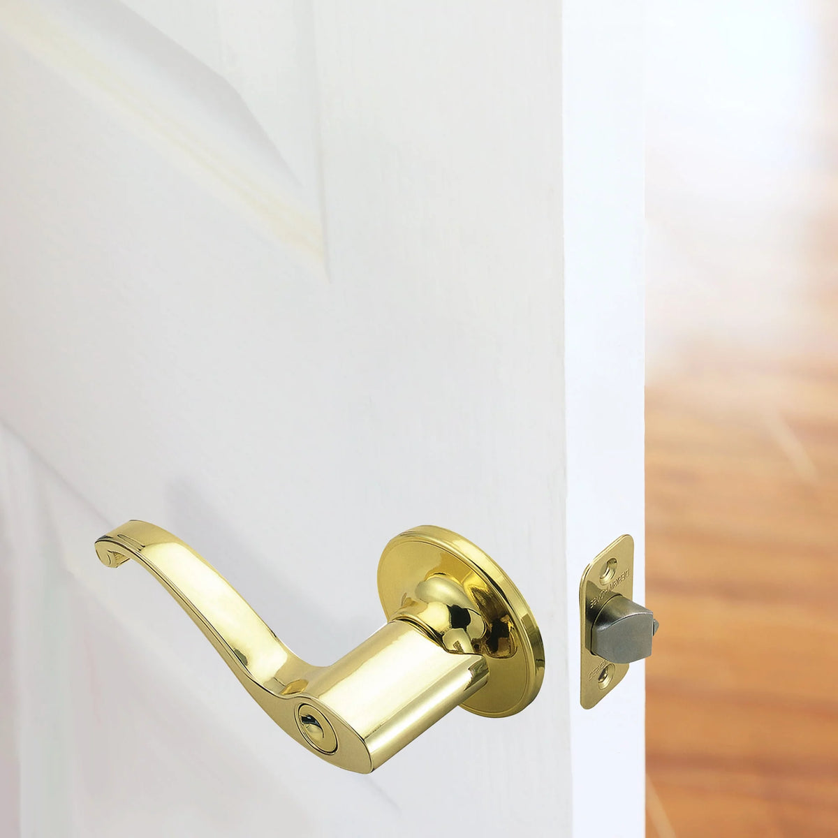 Entry Door Lever Adjustable Backset Polished Brass D923287