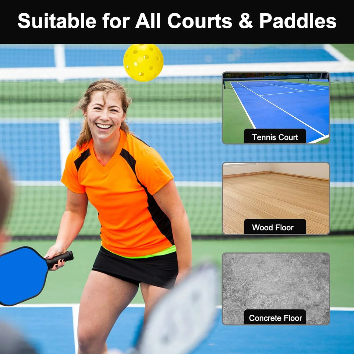 12 Pack 40 Holes Outdoor Pickleball Balls with Bag S522