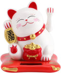 White Pack of 2 Solar Powered Waving Cat H674410