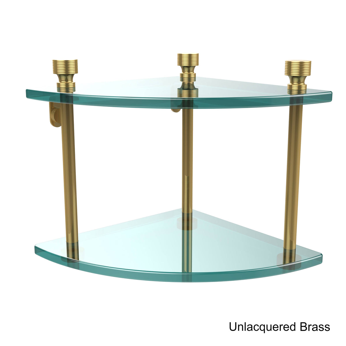Two Tier Corner Glass Shelf Antique Bronze P59971