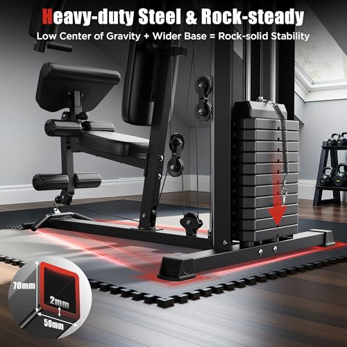 154LBS Weight Stack Home Gym Equipment with Pulley System O11275