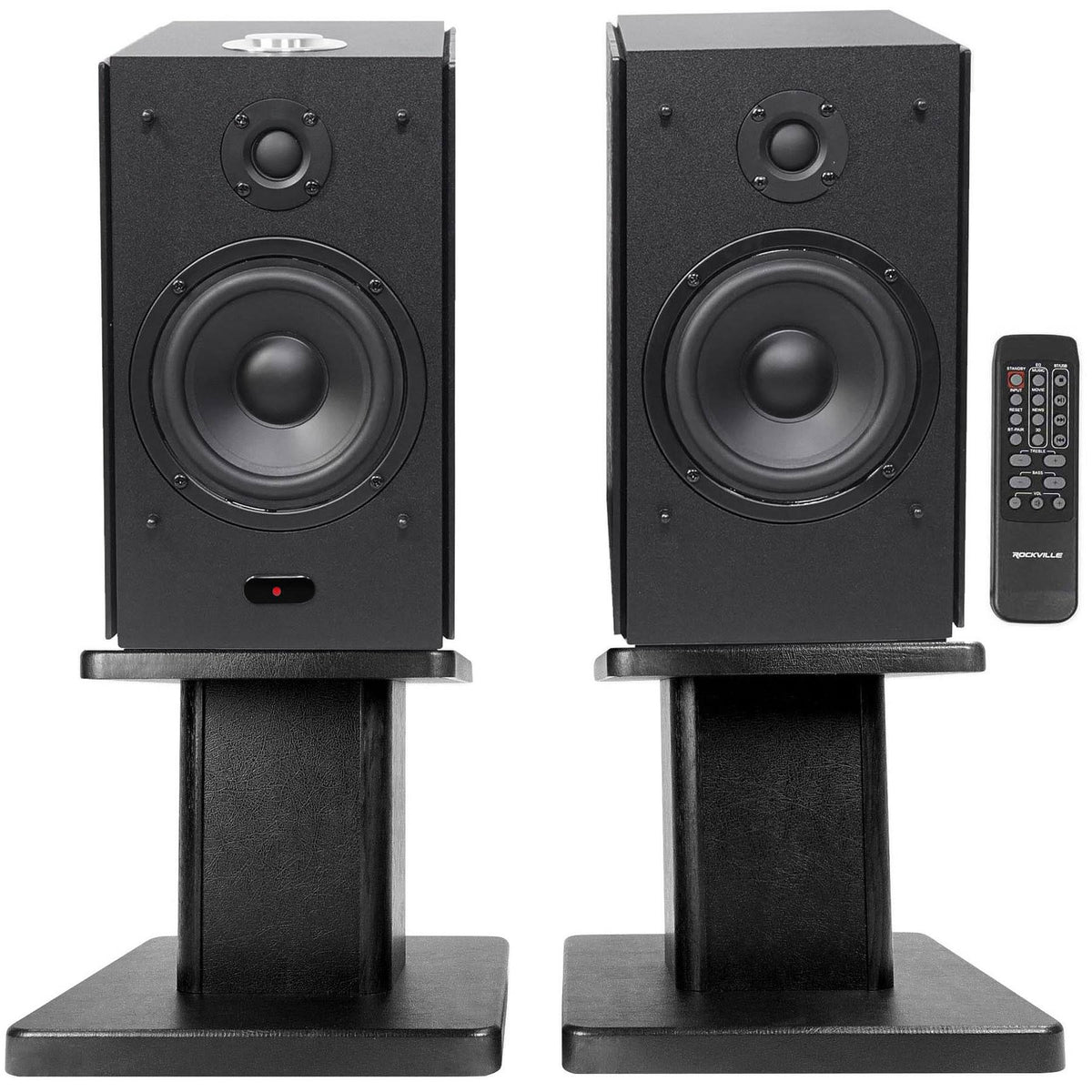 5x22 Powered Bluetooth Bookshelf Speakers with Stands C511