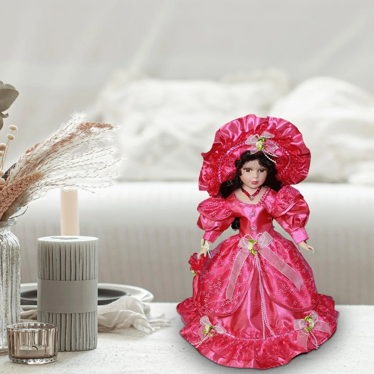 Pink Ceramic Doll Porcelain Figures Z161383