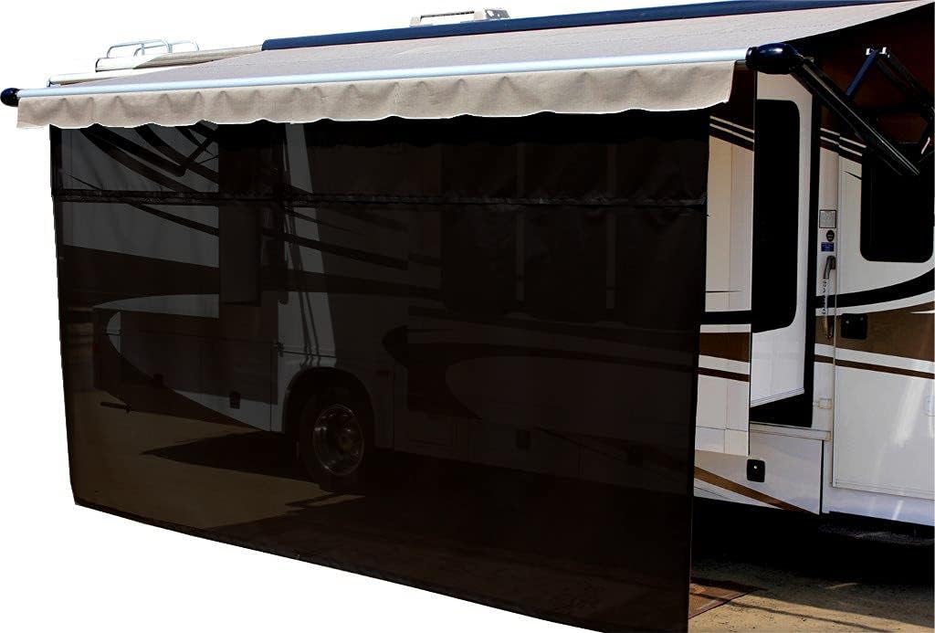 Solar Mesh Sunscreen for 12V Electric RV Awning, 15' x 8', Black Z354020