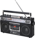 Portable Cassette Player Boombox AM/FM Radio Tape Player Recorder with Bluetooth Microphone B456