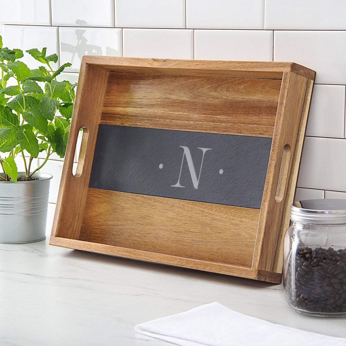 Acacia and Slate Tray Y763258