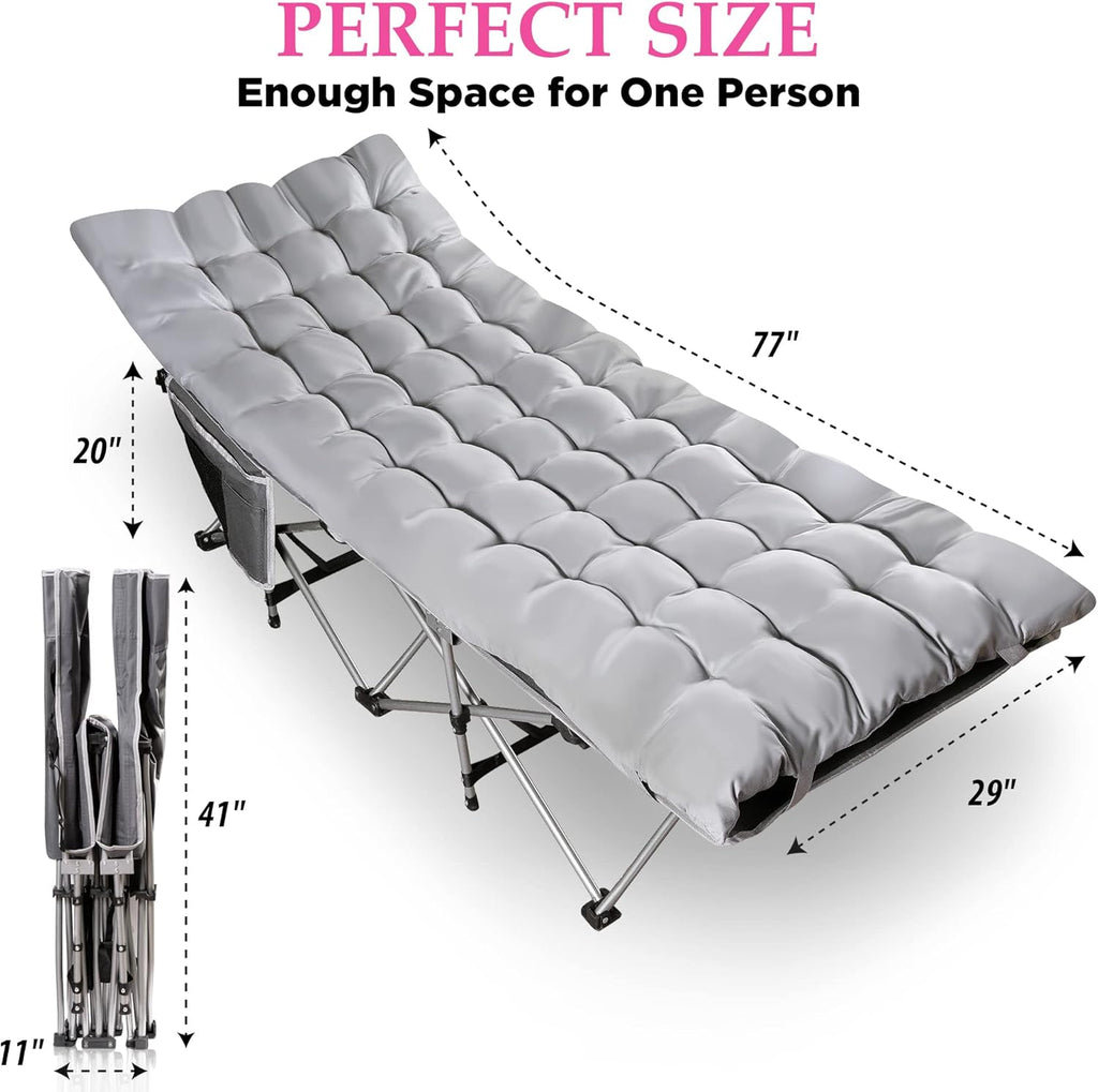 Folding Lightweight Portable Heavy Duty Camping Cot and Cot Pad O5474