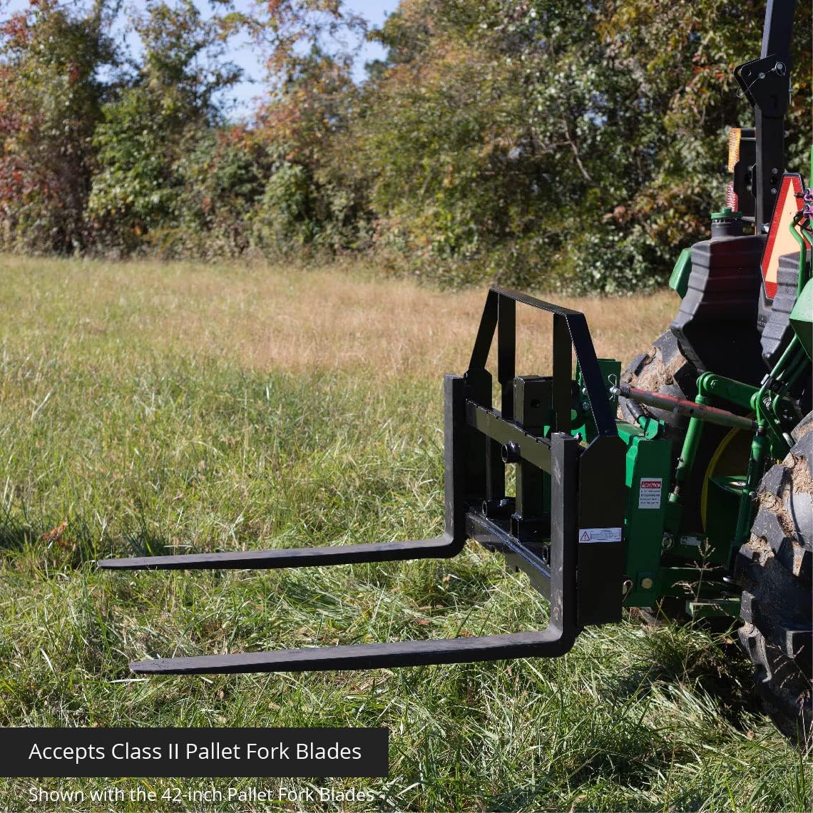60-in Pallet Fork Hay Frame Attachment with Rack, Receiver Hitch D851509