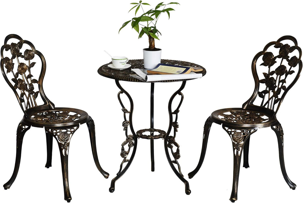 4 Piece Cast Aluminum Patio Conversation Set X46415