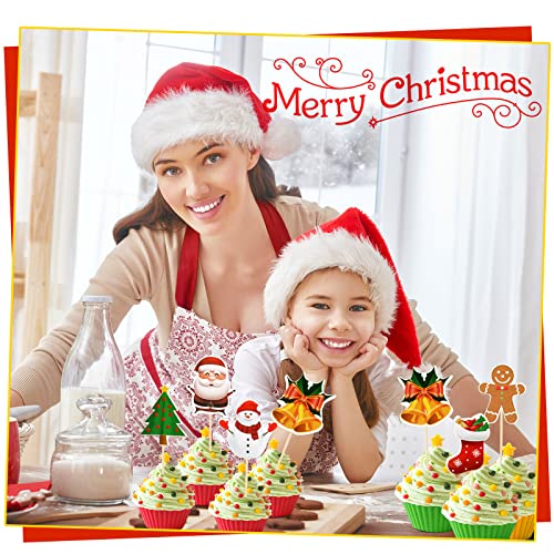 100 Pcs Christmas Cupcake Toppers E620