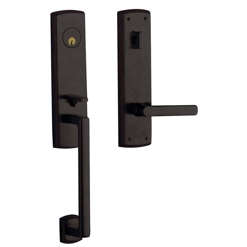 Distressed Oil Rubbed Bronze Single Cylinder Handleset with Lever D57269