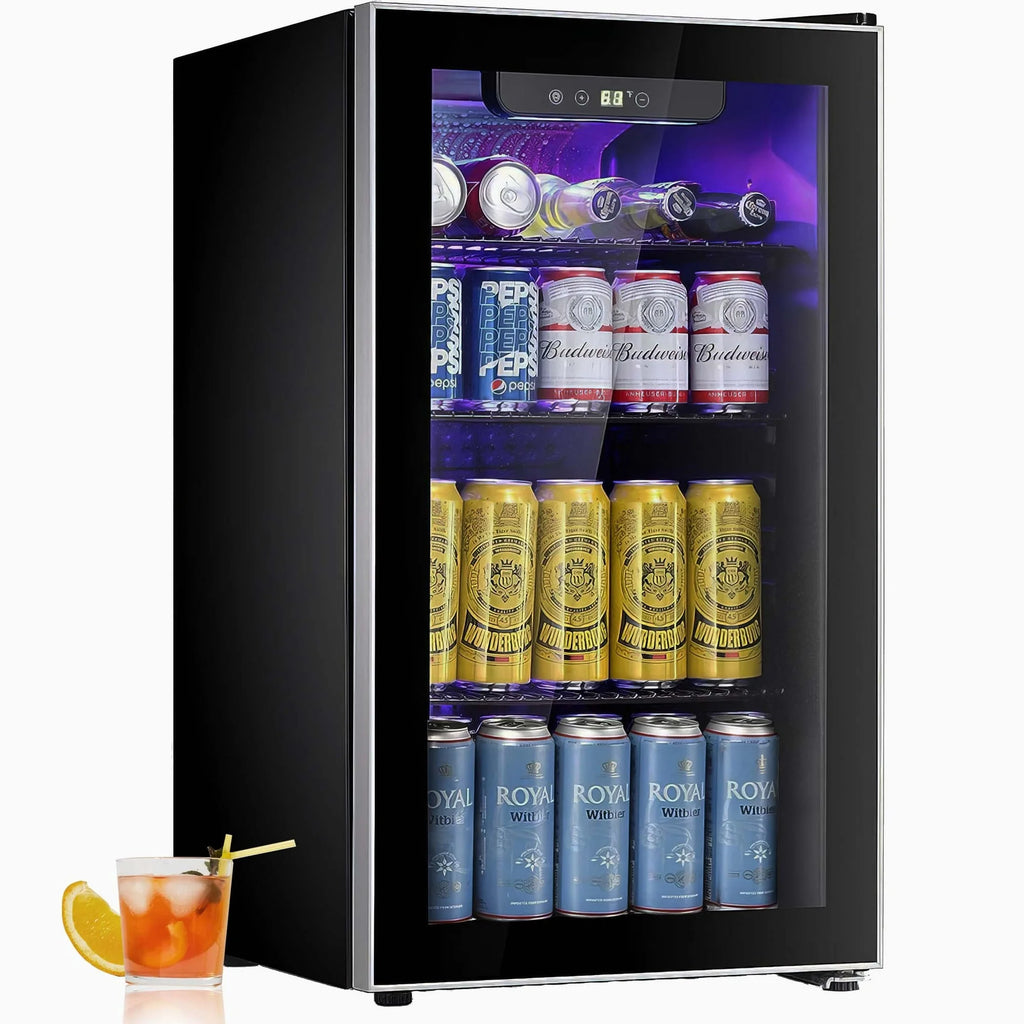 3.2 Cu.ft 120 Can Beverage Refrigerator Cooler Black D78421