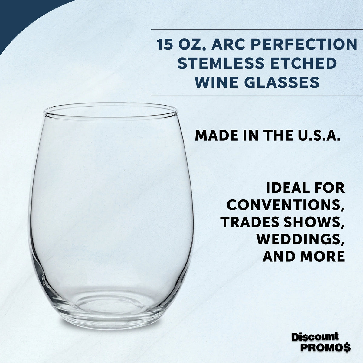 Stemless Wine Glasses 15 oz Set of 10 Clear G5577