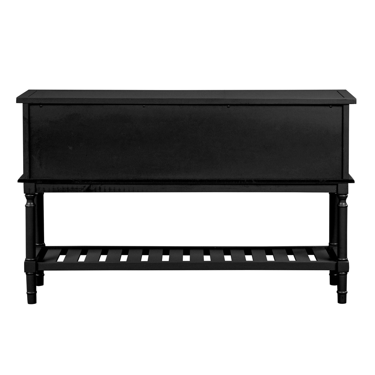 Black Navy Blue Console Table with 2 Drawer Cabinet Shelf V305749