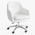 White Velvet Swivel Desk Chair R713932