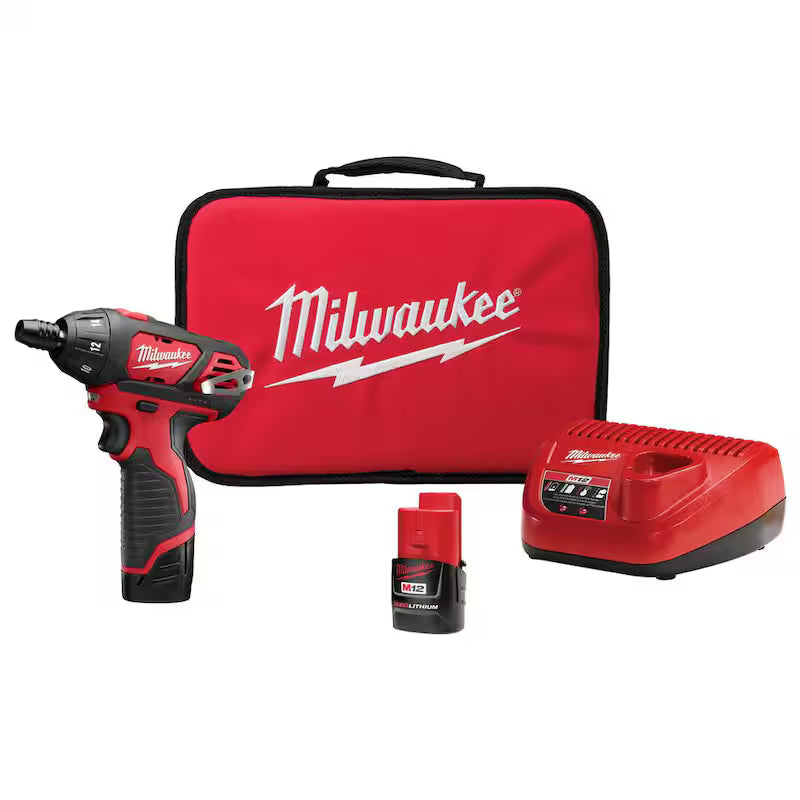 12V Cordless 1/4 in. Hex Screwdriver Kit with Two 1.5Ah Batteries T1042