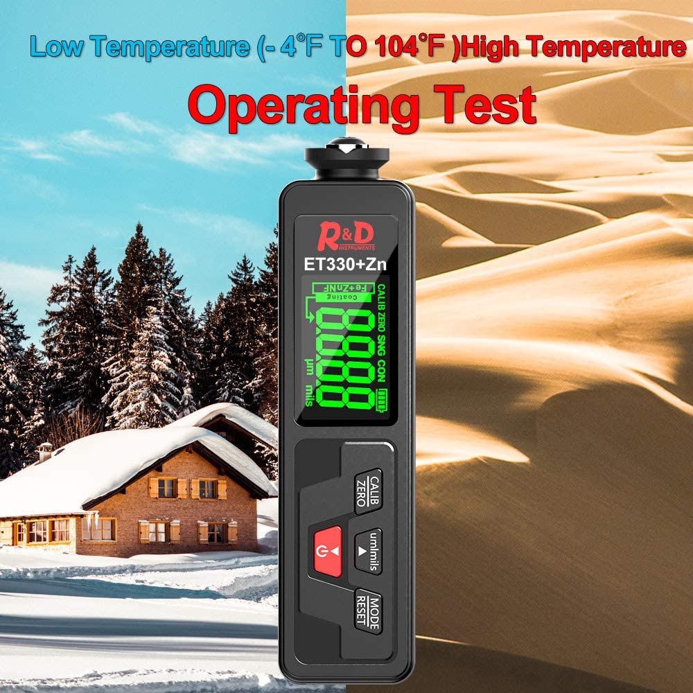 ET-330 Digital Paint Thickness Gauge with LCD Back Light, 0-1500 um, Pack of 2 A550262