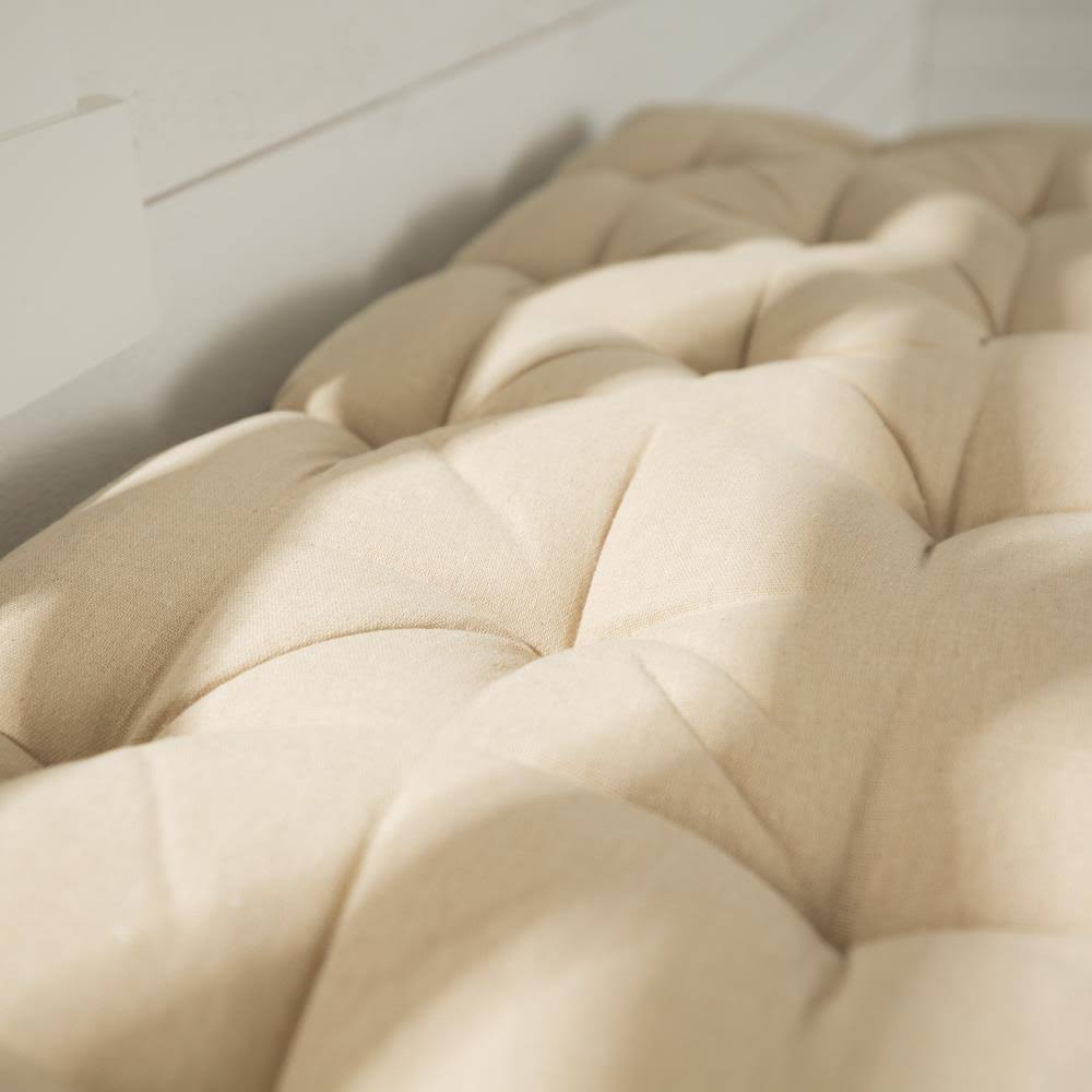 Farmhouse Driftwood Storage Bench Cotton in Brown W903