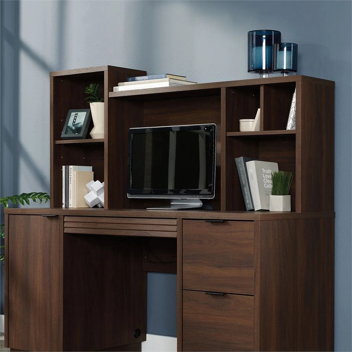 3-Piece Executive Desk & Hutch & Office Credenza Set S881730