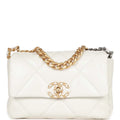 White Calfskin Flap Bag M585