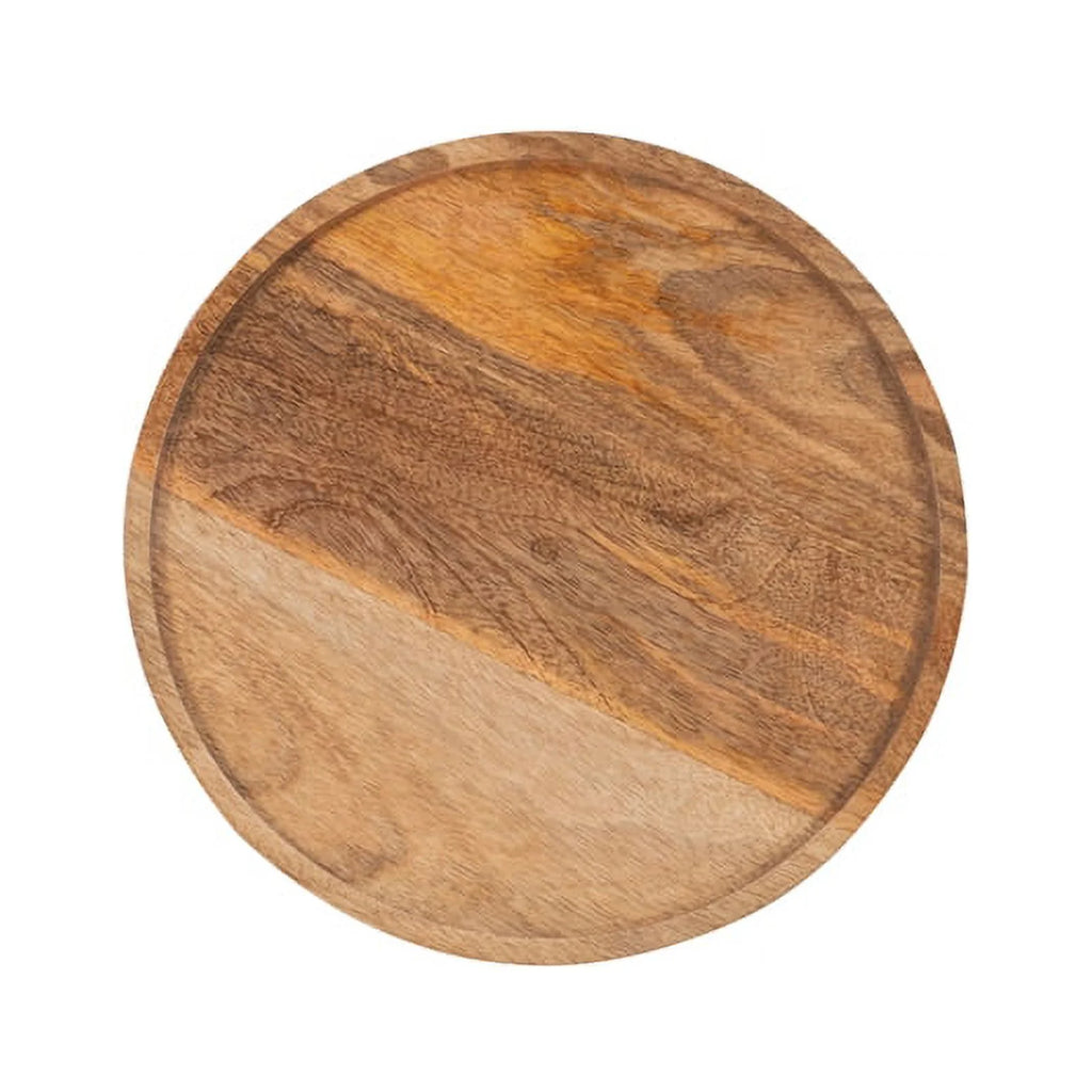 Mango Wood and Aluminum Side Table H477