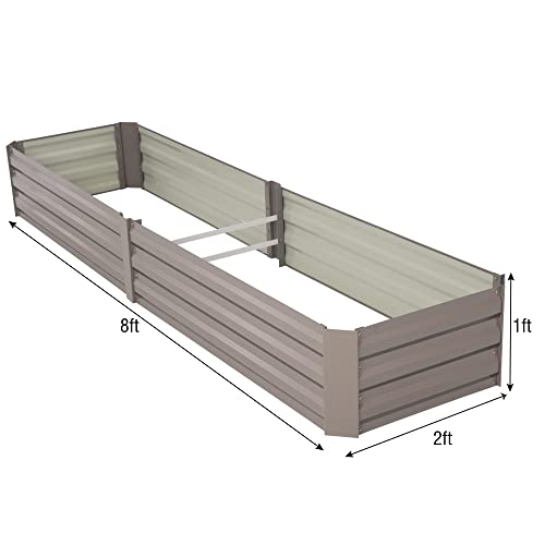 Gray Steel Raised Garden Bed (8x2x1FT) S314642