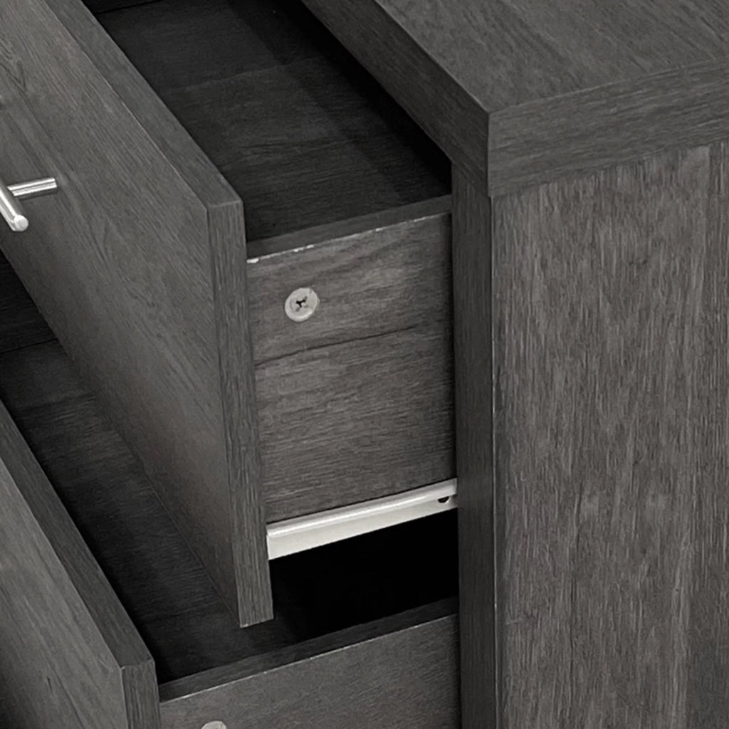 Gray Maple 3 Piece Double Dresser and Nightstand Set F798