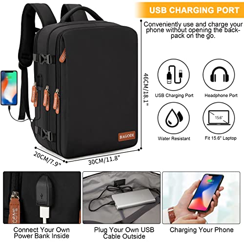 15.6 Inch Waterproof 40L Laptop Backpack (Black) K510790
